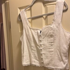 Forever 21 Cream Button-Front Blouse